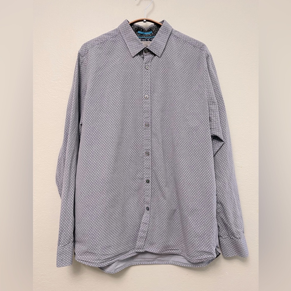 Ted Baker London sz 5 / US XL long sleeve diamond print shirt